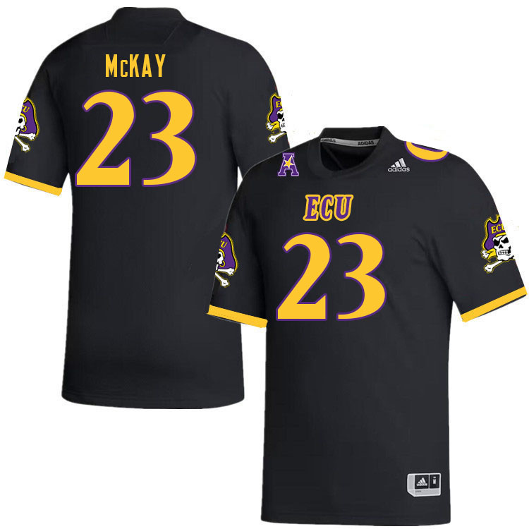 Men #23 Joseph McKay ECU Pirates 2023 College Football Jerseys Stitched-Black